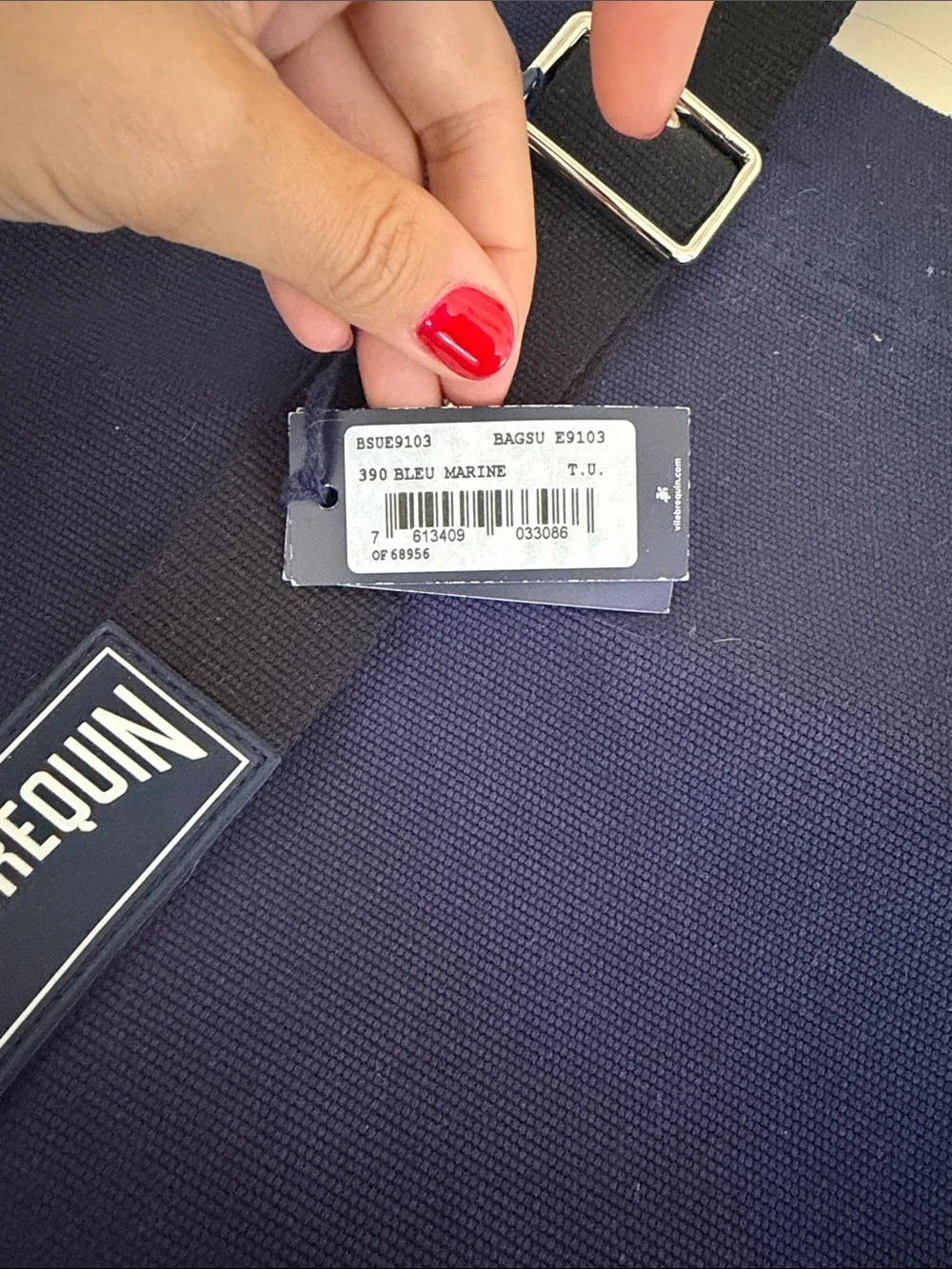 NWT Never Used | Vilebrequin Navy Canvas Tote with Black Straps